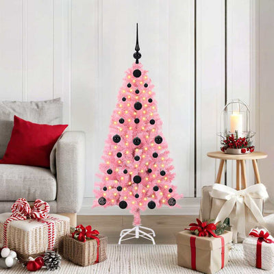 Albero di Natale VidaXL con 150 LED con PVC standard rosa da 120 cm