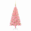 Albero di Natale VidaXL con 150 LED con PVC standard rosa da 120 cm
