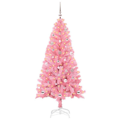 Vidaxl kerstboom met 150 led met standaard roze 150 cm pvc
