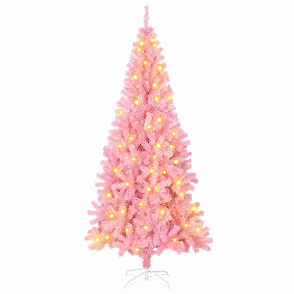 Albero di Natale VidaXL con 300 LED con PVC standard rosa da 180 cm