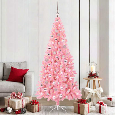 Albero di Natale VidaXL con 300 LED con PVC standard rosa da 210 cm