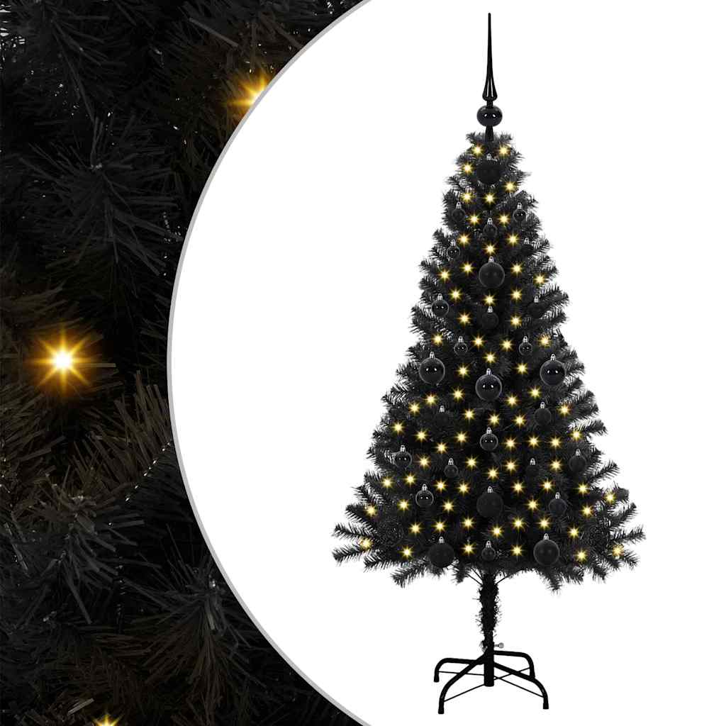 Vidaxl kerstboom met 150 led met standaard zwart 120 cm pvc