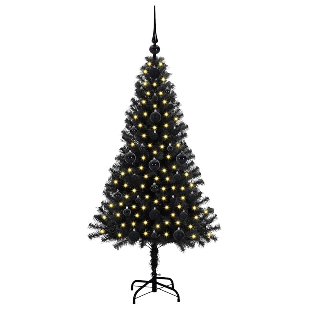 Vidaxl kerstboom met 150 led met standaard zwart 120 cm pvc