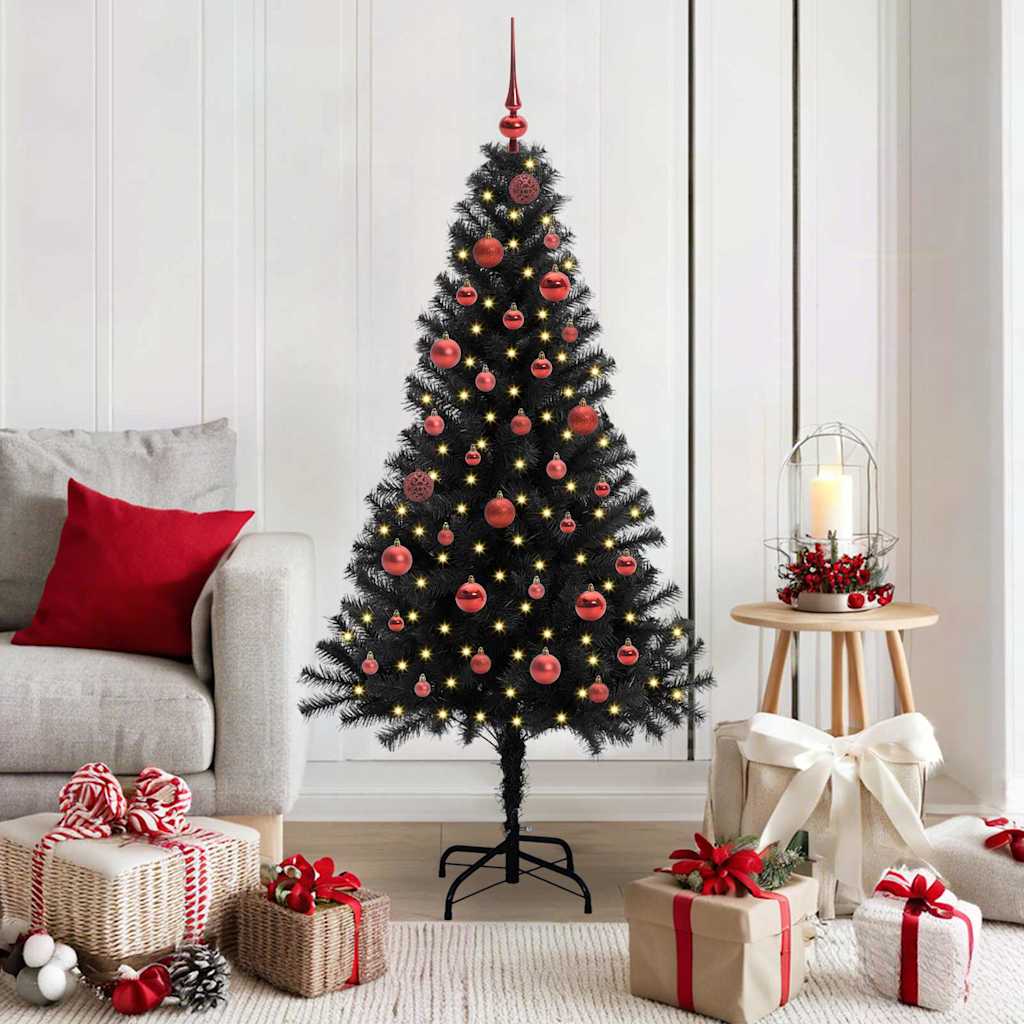 Albero di Natale Vidaxx con 150 LED con PVC standard nero da 150 cm