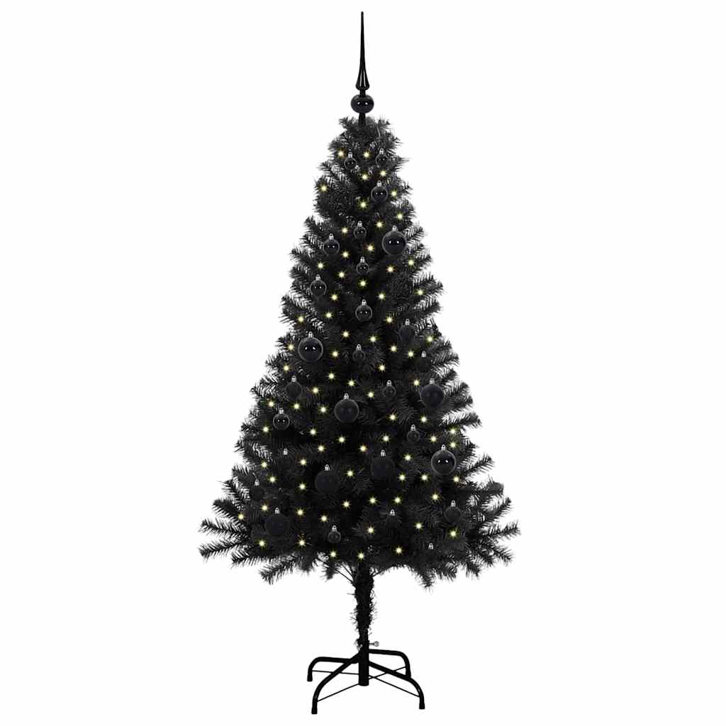 Vidaxl kerstboom met 150 led met standaard zwart 150 cm pvc