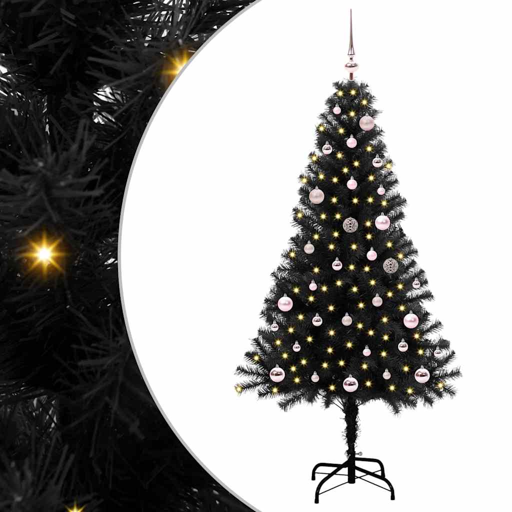 Albero di Natale Vidaxx con 150 LED con PVC standard nero da 150 cm