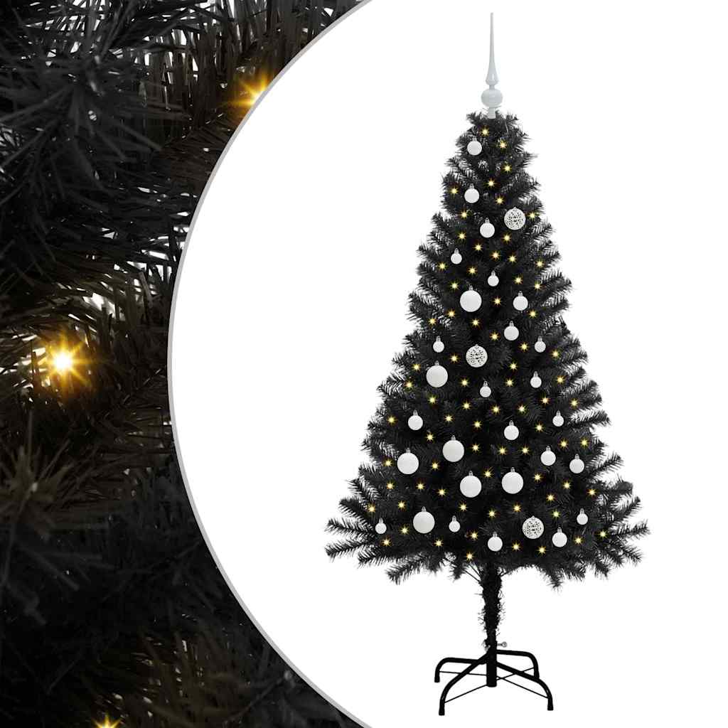 Albero di Natale Vidaxx con 150 LED con PVC standard nero da 150 cm