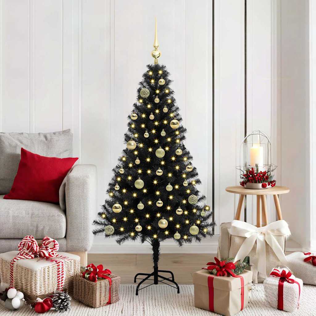 Albero di Natale Vidaxx con 150 LED con PVC standard nero da 150 cm