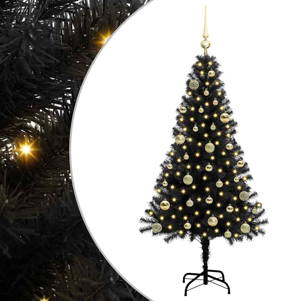 Albero di Natale Vidaxx con 150 LED con PVC standard nero da 150 cm