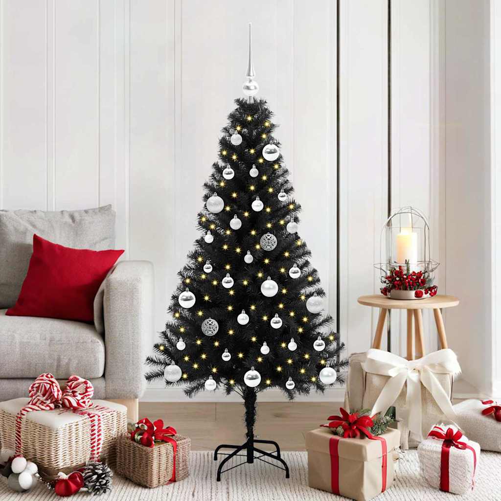 Albero di Natale Vidaxx con 150 LED con PVC standard nero da 150 cm
