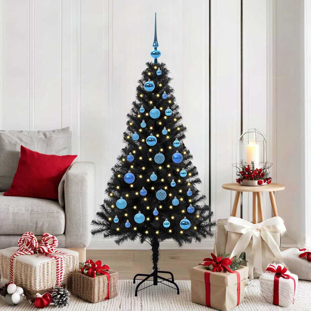 Albero di Natale Vidaxx con 150 LED con PVC standard nero da 150 cm