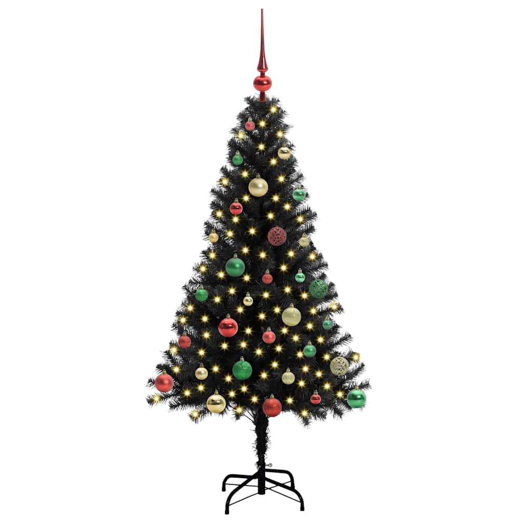 Vidaxl kerstboom met 150 led met standaard zwart 150 cm pvc