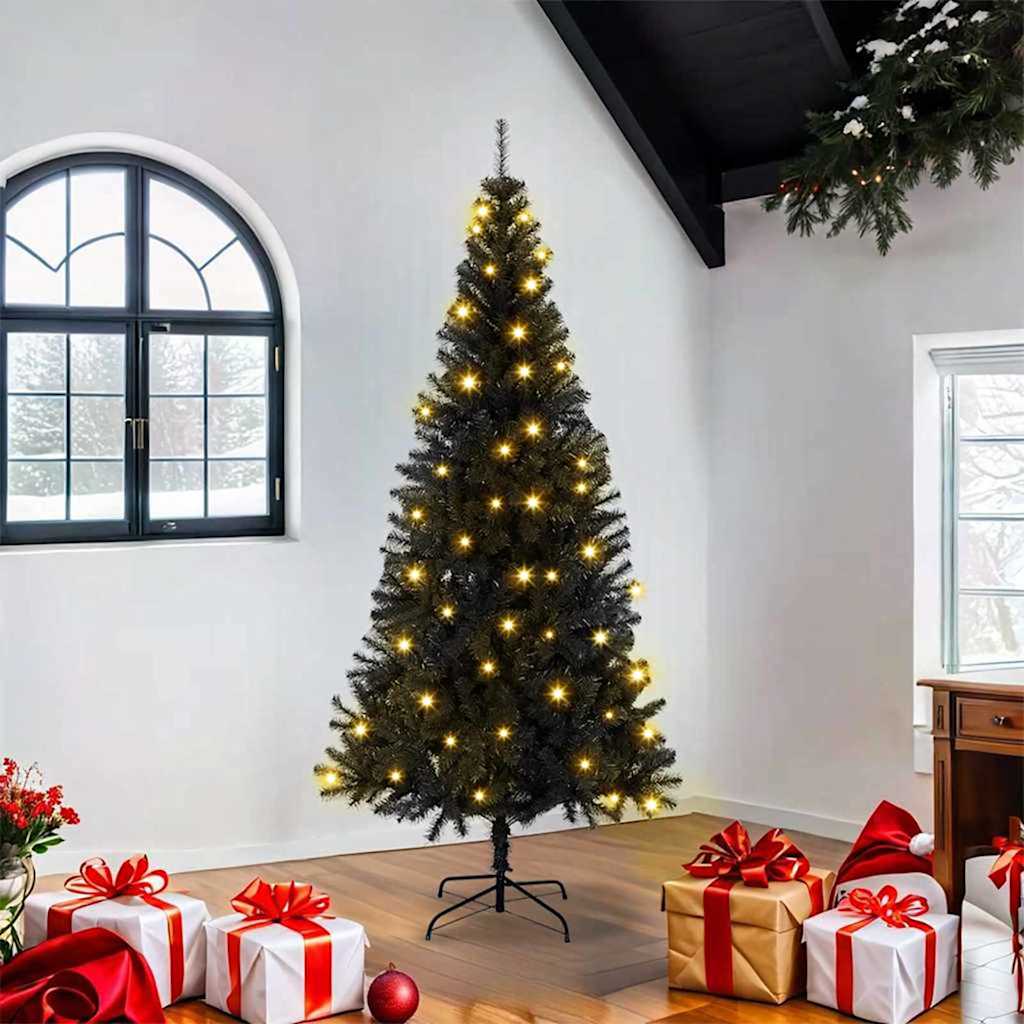 Vidaxl kerstboom met 300 led met standaard zwart 180 cm pvc