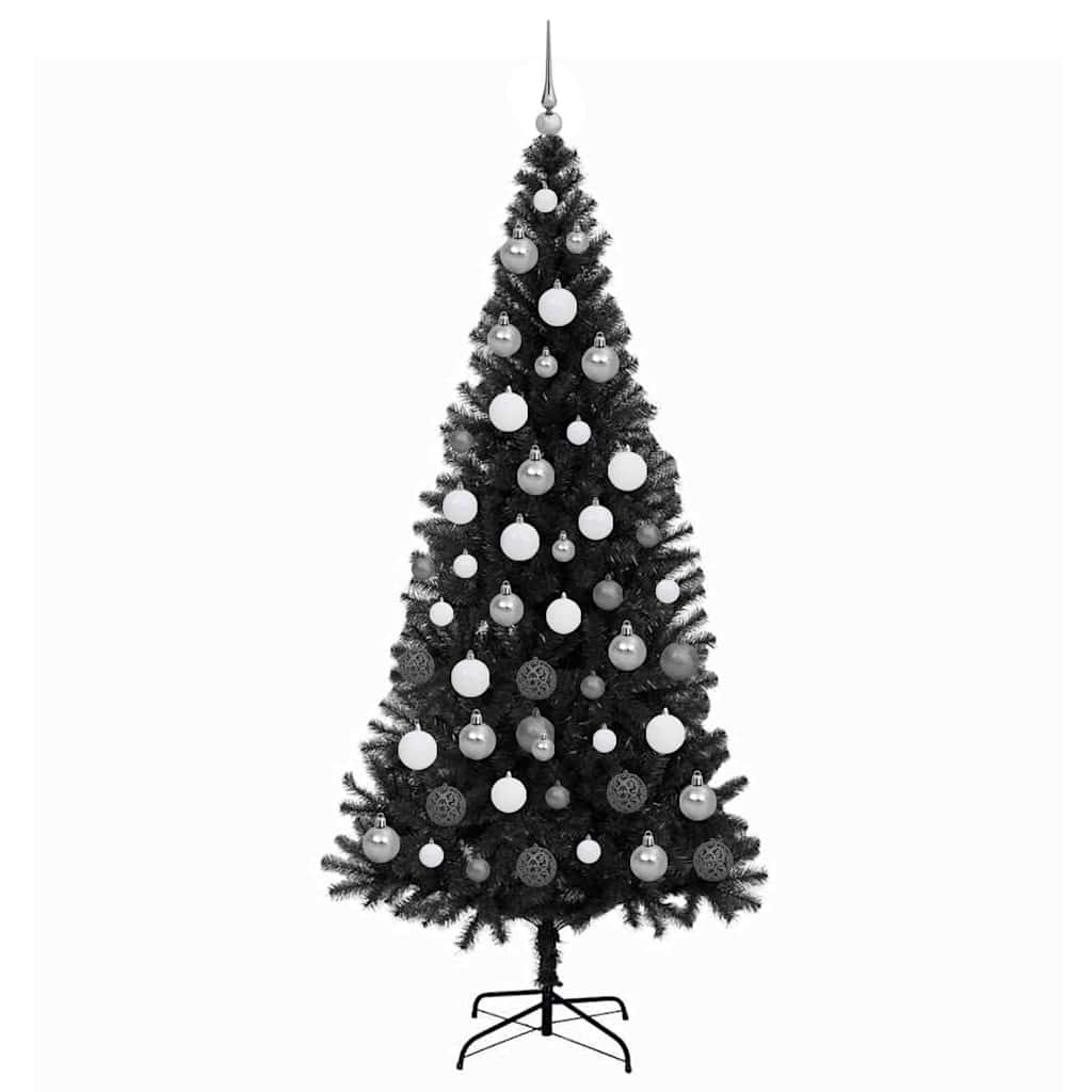 Albero di Natale VidaXL con 300 LED con PVC standard nero da 180 cm