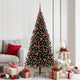 Albero di Natale VidaXL con 300 LED con PVC standard nero da 180 cm