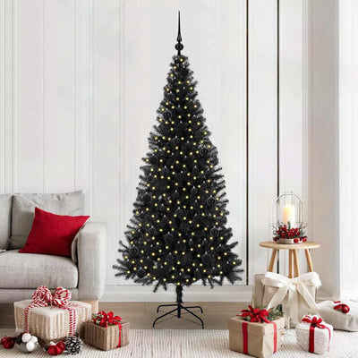 Albero di Natale VidaXL con 300 LED con PVC standard nero da 180 cm
