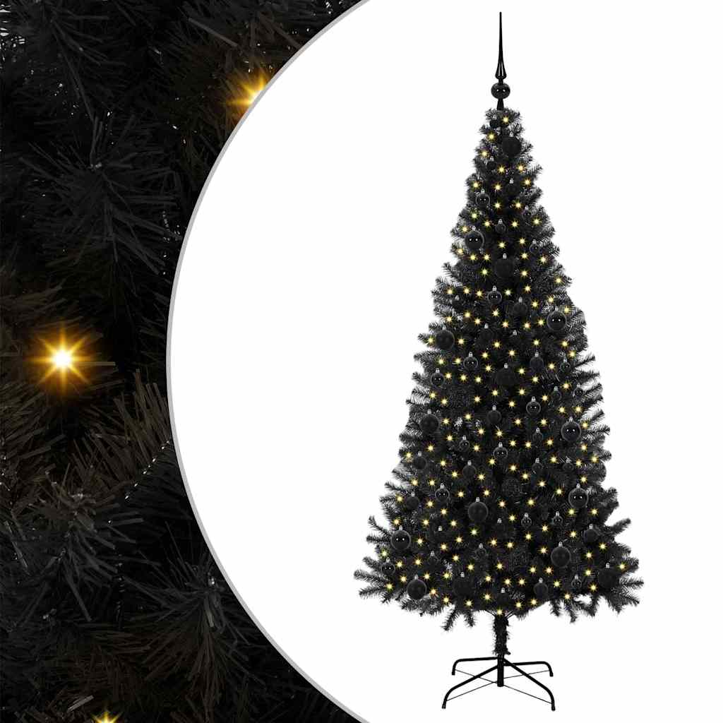 Vidaxl kerstboom met 300 led met standaard zwart 180 cm pvc