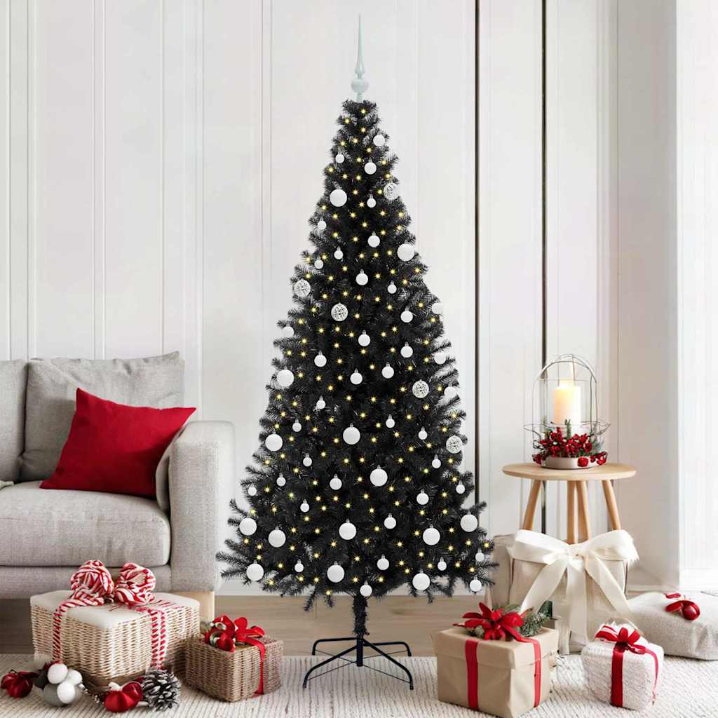 Vidaxl kerstboom met 300 led met standaard zwart 180 cm pvc