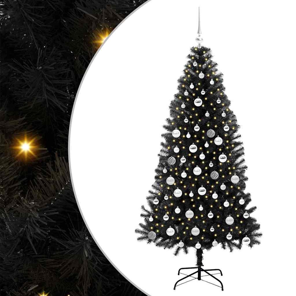 Vidaxl kerstboom met 300 led met standaard zwart 180 cm pvc