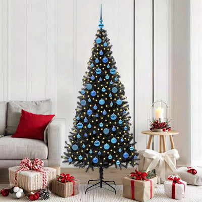 Albero di Natale VidaXL con 300 LED con PVC standard nero da 180 cm