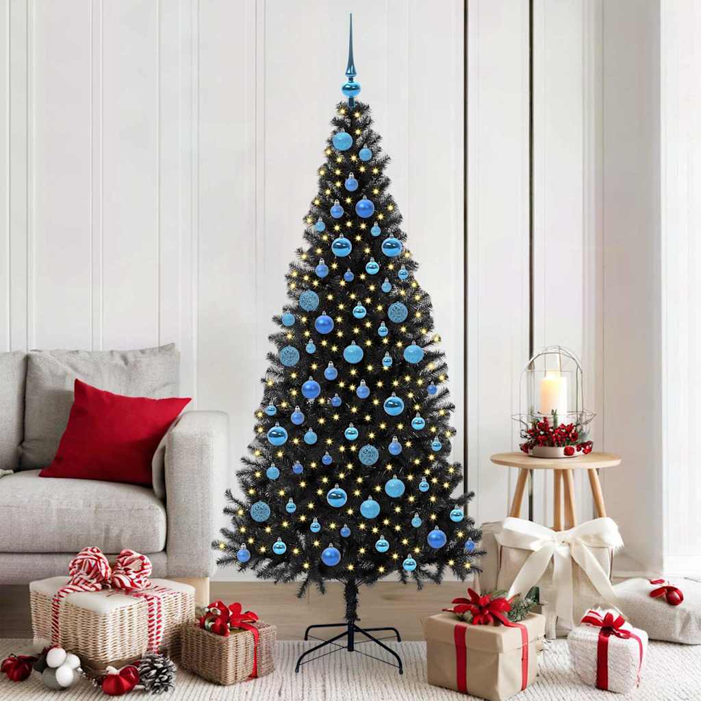Vidaxl kerstboom met 300 led met standaard zwart 180 cm pvc