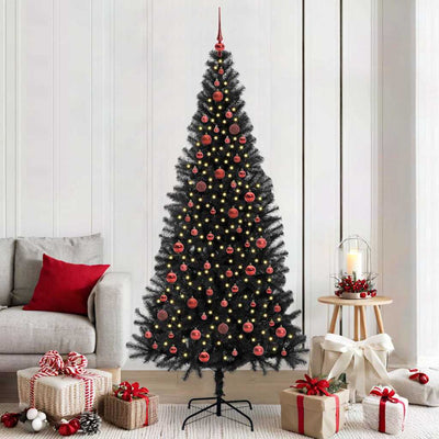 Albero di Natale VidaXL con 300 LED con PVC standard nero da 210 cm