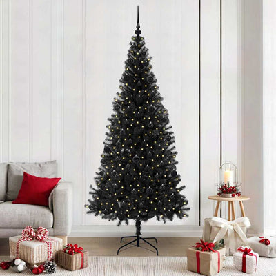 Albero di Natale VidaXL con 300 LED con PVC standard nero da 210 cm