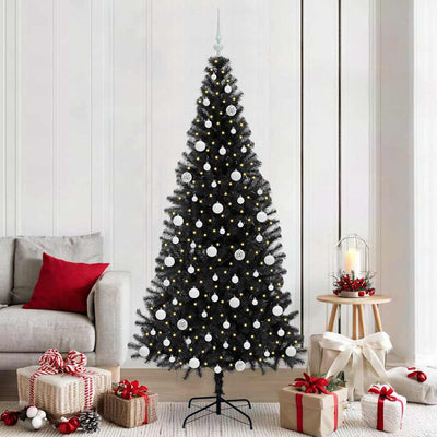 Albero di Natale VidaXL con 300 LED con PVC standard nero da 210 cm