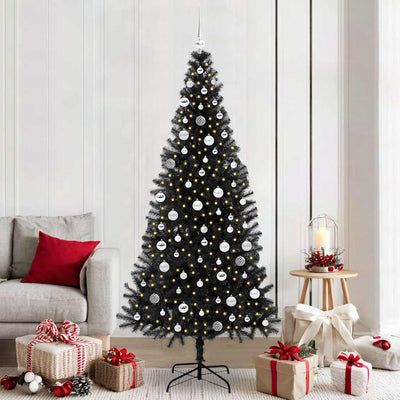 Albero di Natale VidaXL con 300 LED con PVC standard nero da 210 cm