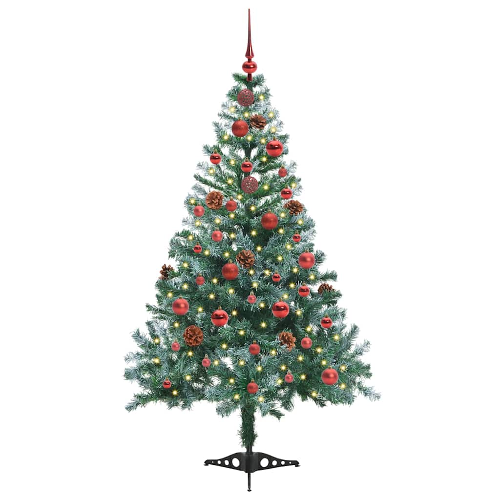 Albero di Natale artificiale Vidaxx con 150 LED verdi, 150 cm in PVC e acciaio