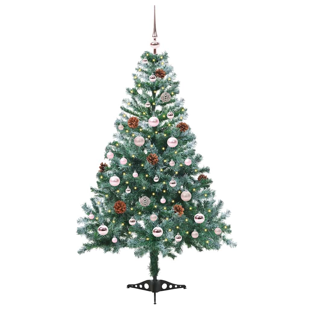 Albero di Natale artificiale Vidaxx con 150 LED verdi, 150 cm in PVC e acciaio