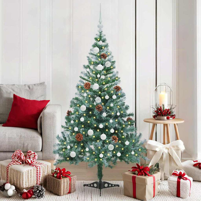 Vidaxl kunstkerstboom met 150 led groen 150 cm pvc en staal