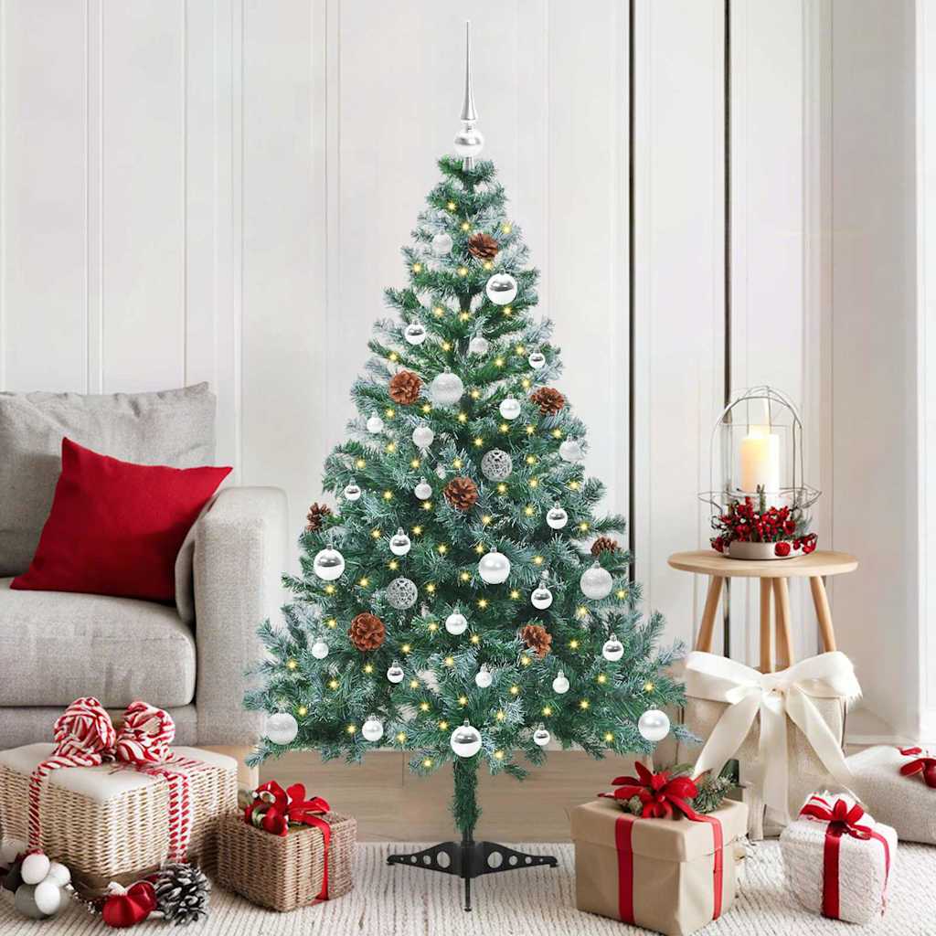 Albero di Natale artificiale Vidaxx con 150 LED verdi, 150 cm in PVC e acciaio