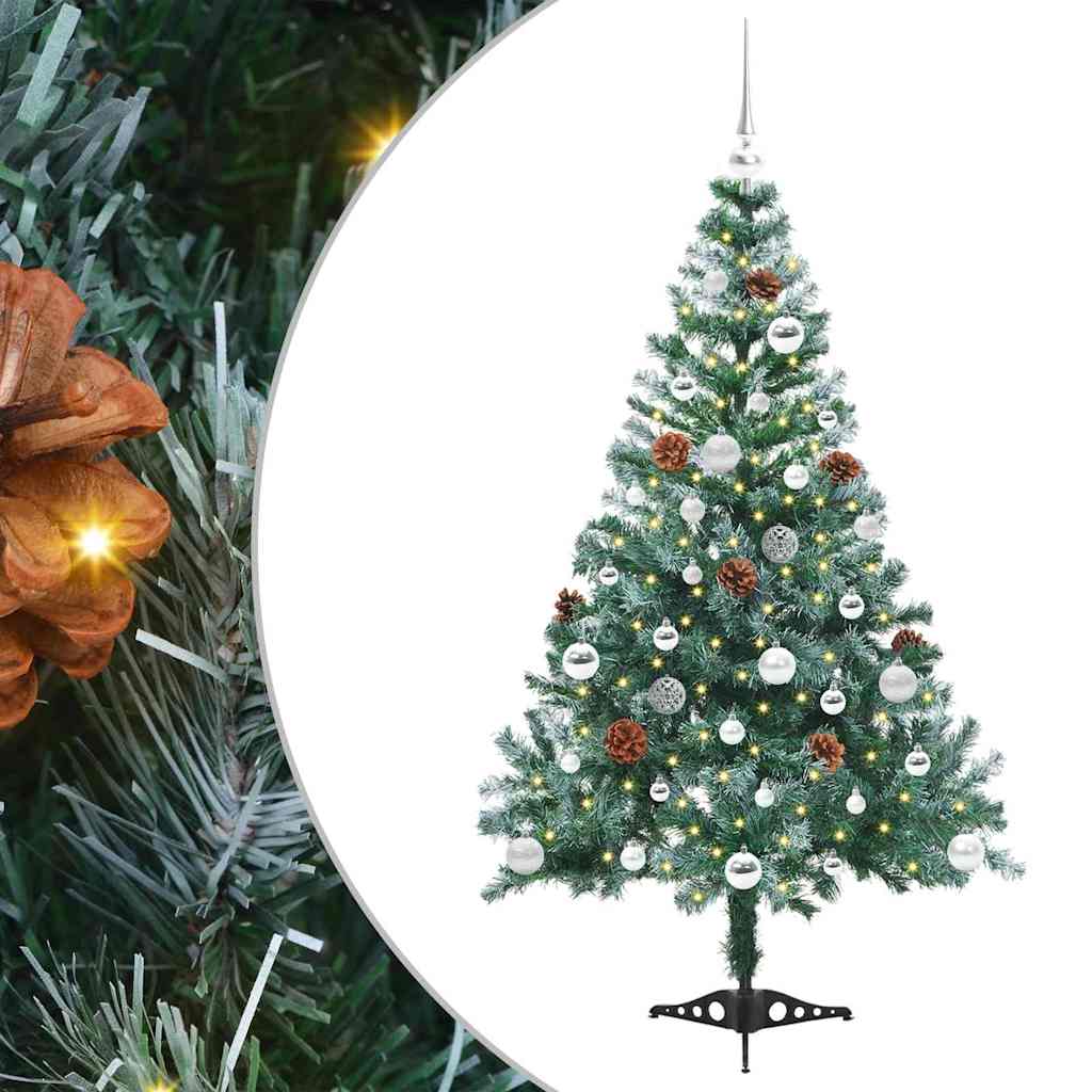 Albero di Natale artificiale Vidaxx con 150 LED verdi, 150 cm in PVC e acciaio