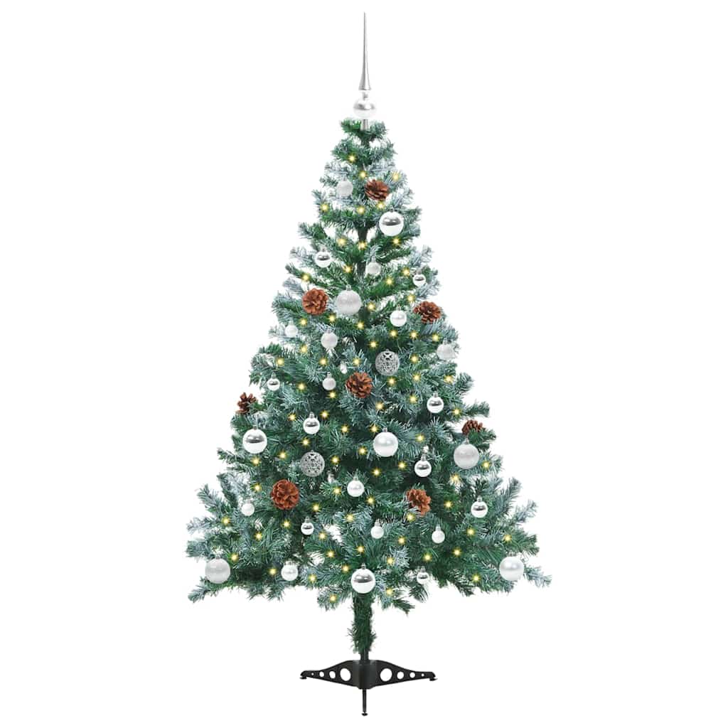 Albero di Natale artificiale Vidaxx con 150 LED verdi, 150 cm in PVC e acciaio