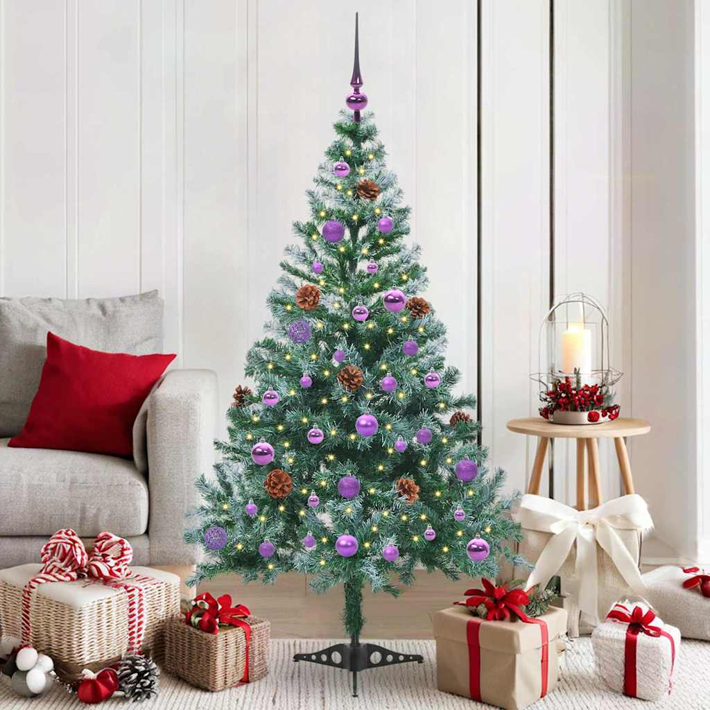Albero di Natale artificiale Vidaxx con 150 LED verdi, 150 cm in PVC e acciaio