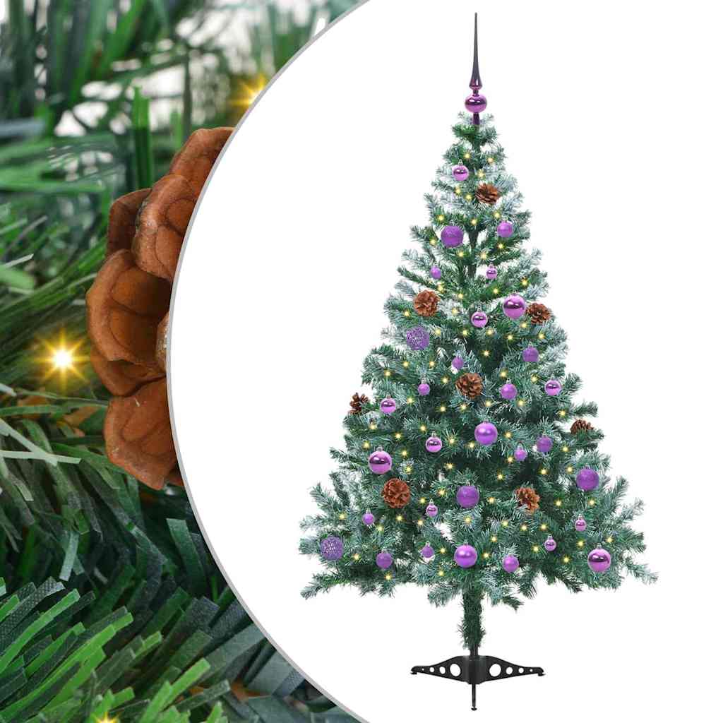 Albero di Natale artificiale Vidaxx con 150 LED verdi, 150 cm in PVC e acciaio