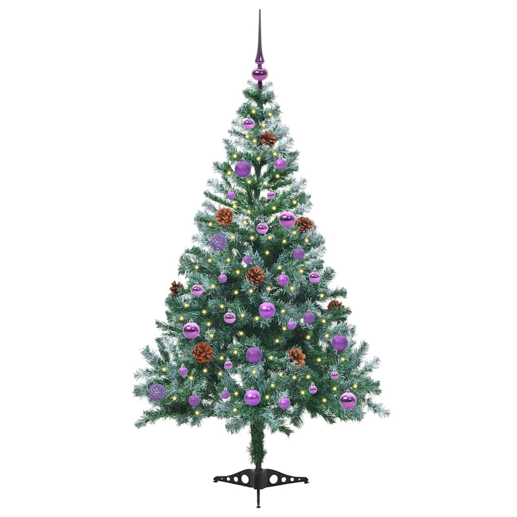 Albero di Natale artificiale Vidaxx con 150 LED verdi, 150 cm in PVC e acciaio