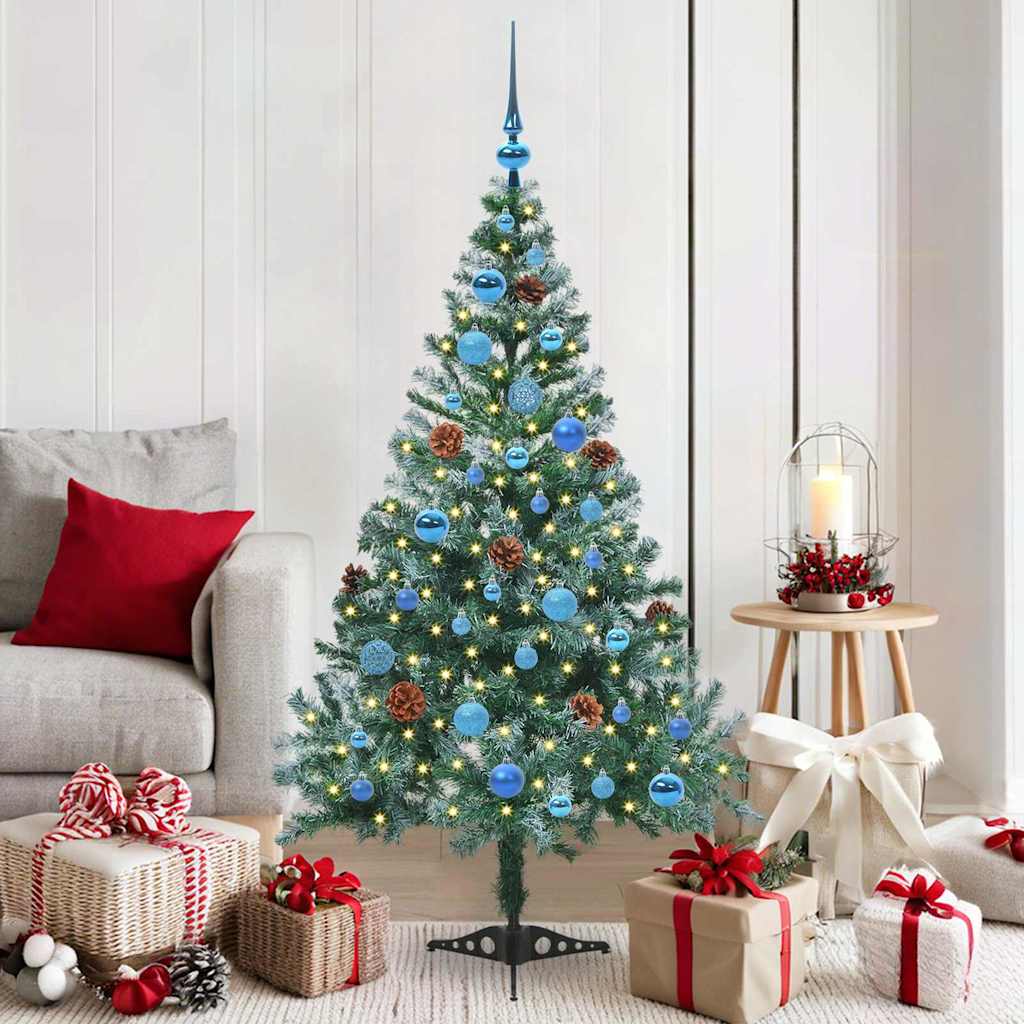 Albero di Natale artificiale Vidaxx con 150 LED verdi, 150 cm in PVC e acciaio