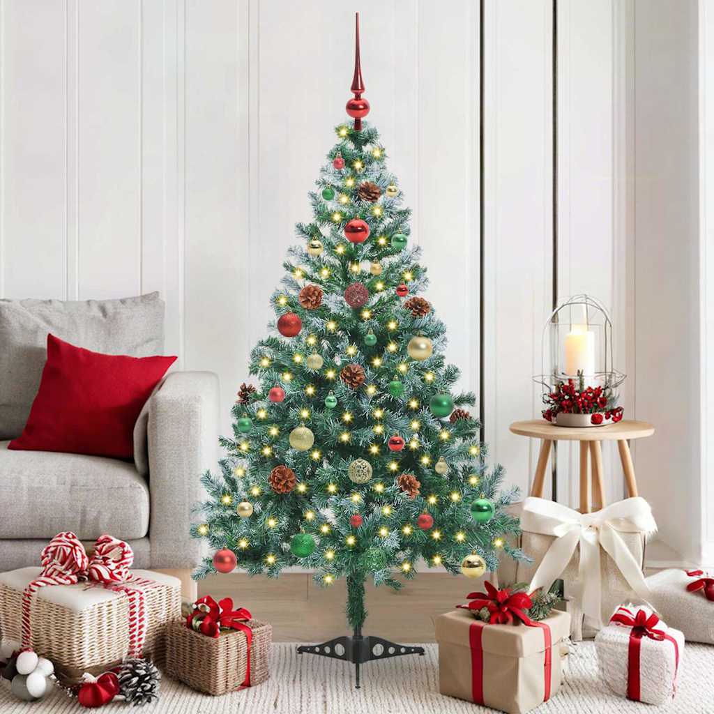 Albero di Natale artificiale Vidaxx con 150 LED verdi, 150 cm in PVC e acciaio