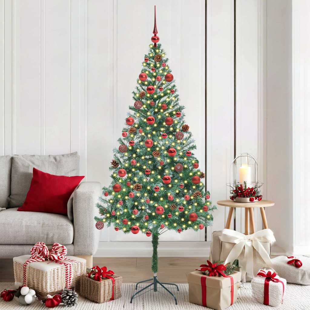 Albero di Natale artificiale Vidaxx con 300 LED verdi 180 cm in PVC e acciaio