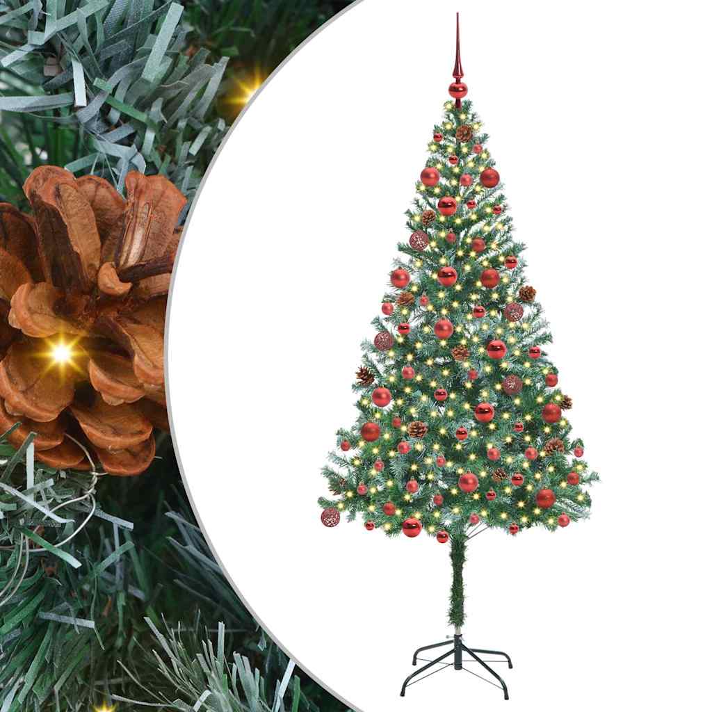 Albero di Natale artificiale Vidaxx con 300 LED verdi 180 cm in PVC e acciaio