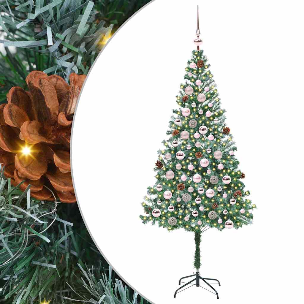 Albero di Natale artificiale Vidaxx con 300 LED verdi 180 cm in PVC e acciaio