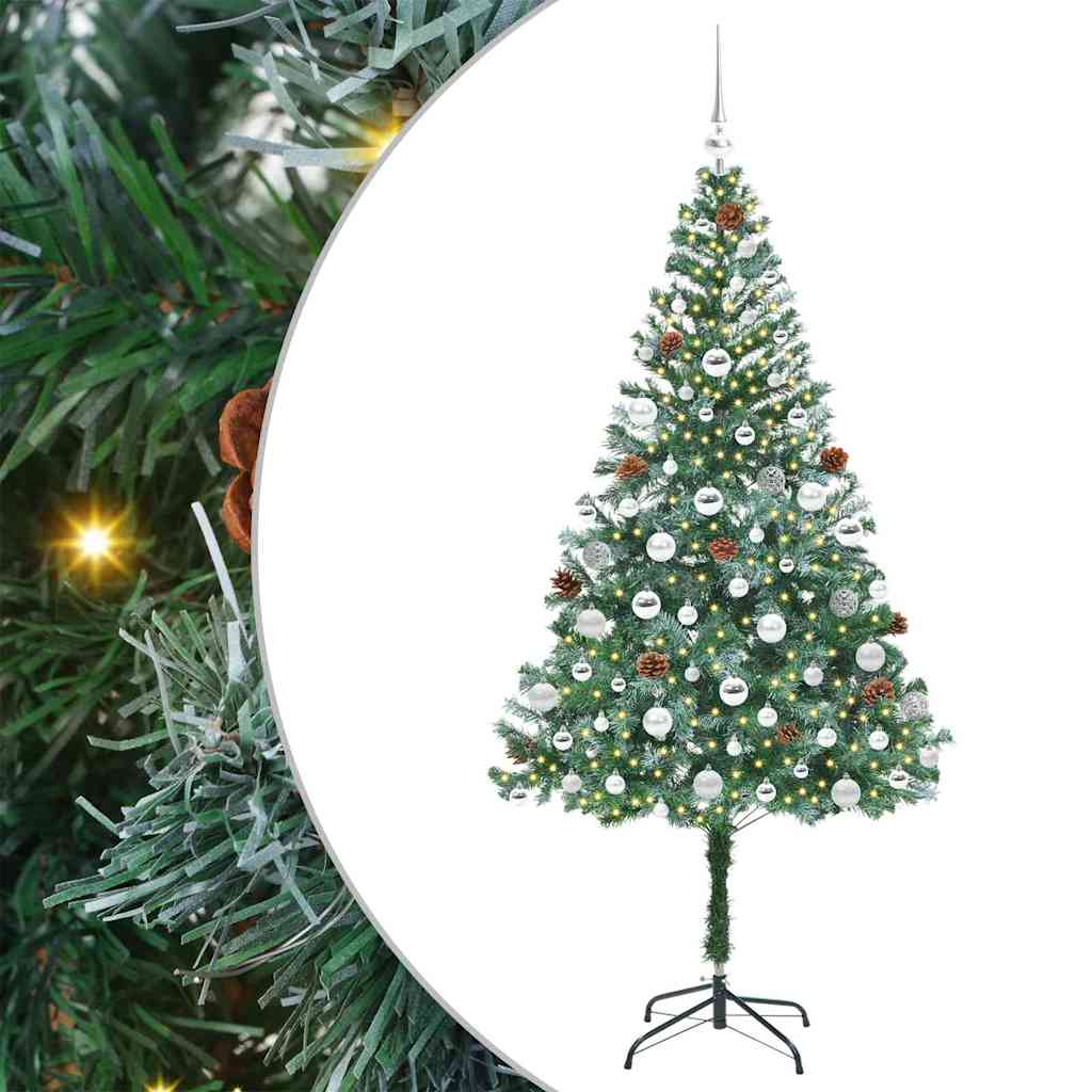Albero di Natale artificiale Vidaxx con 300 LED verdi 180 cm in PVC e acciaio
