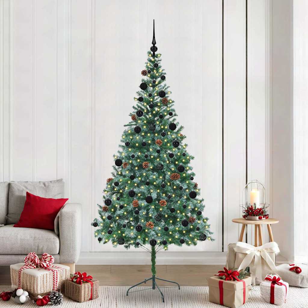 Albero di Natale artificiale Vidaxx con 300 LED verdi, 210 cm in PVC e acciaio