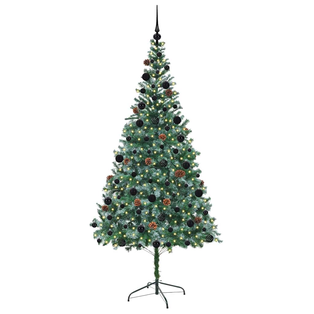 Albero di Natale artificiale Vidaxx con 300 LED verdi, 210 cm in PVC e acciaio