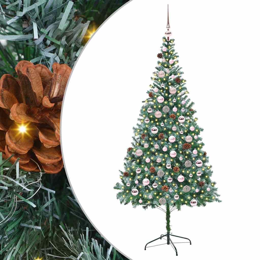 Vidaxl kunstkerstboom met 300 led groen 210 cm pvc en staal
