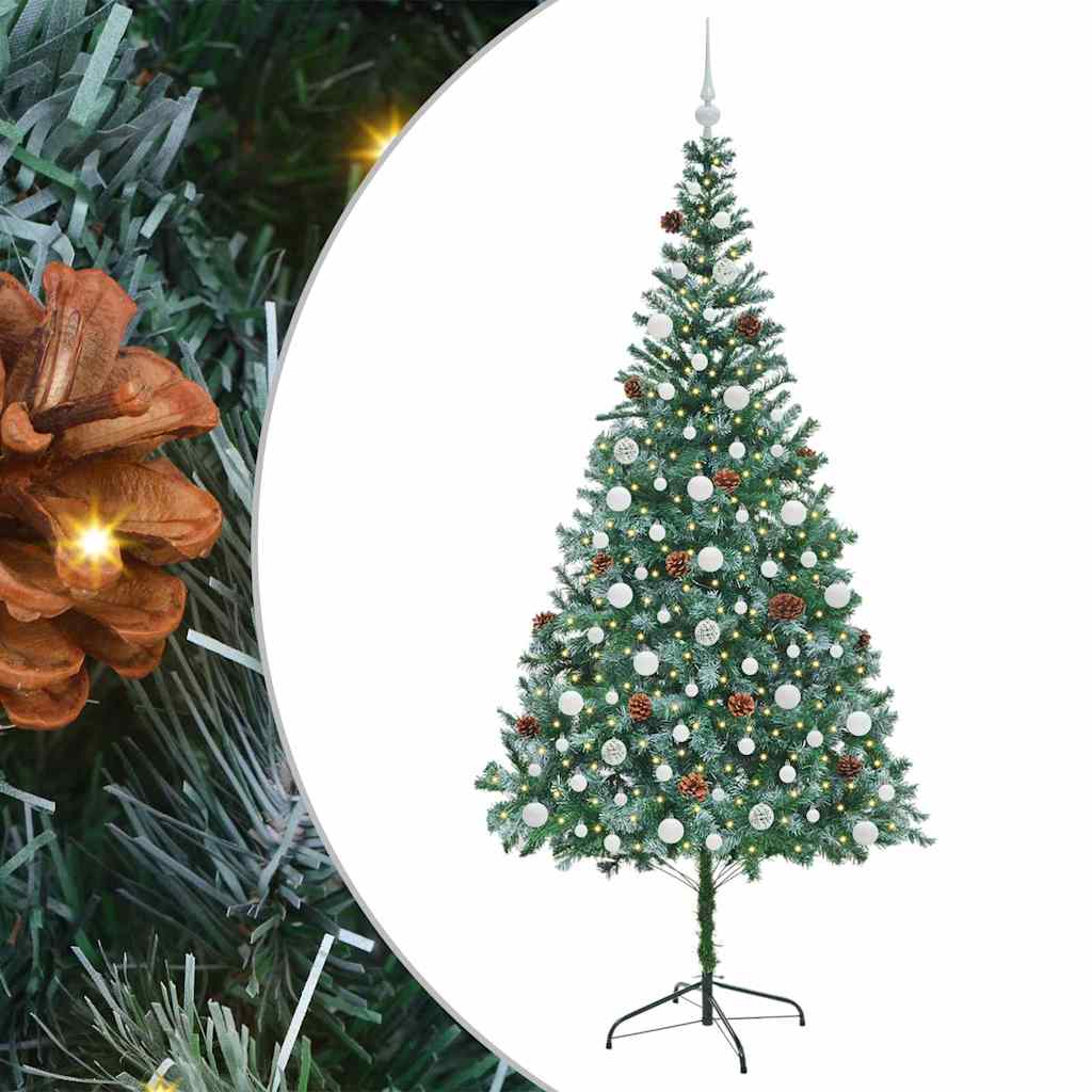Vidaxl kunstkerstboom met 300 led groen 210 cm pvc en staal