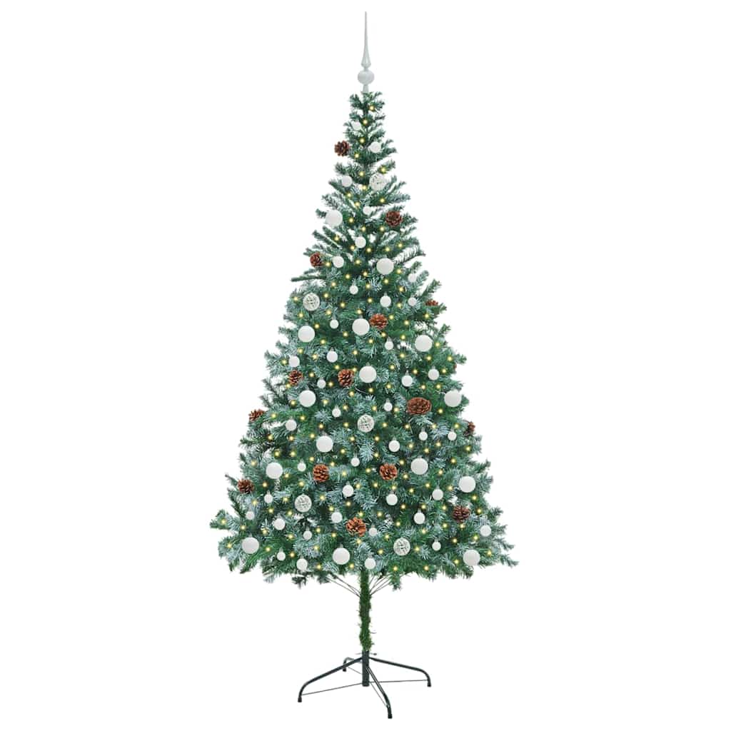 Vidaxl kunstkerstboom met 300 led groen 210 cm pvc en staal