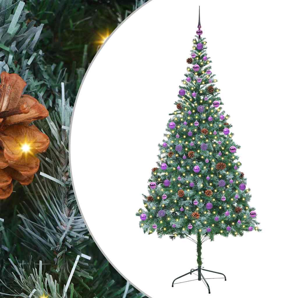 Vidaxl kunstkerstboom met 300 led groen 210 cm pvc en staal
